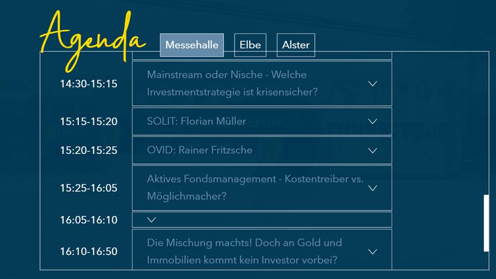 Auszug aus der reichhaltigen Agenda der Fondsboutique 2022. 