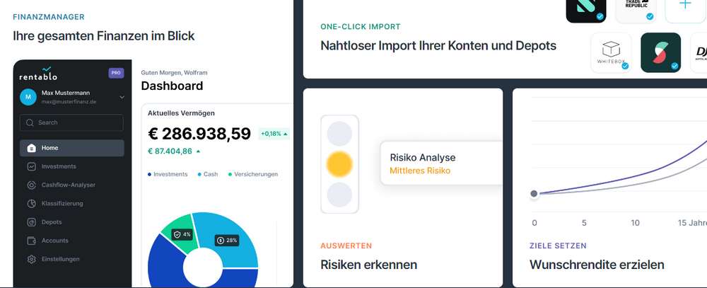 Mit der Rentablo Depotapp können Sie einfach typische Risiken erkennen, die in der Anleger- und Börsenpsychologie ihre Ursache haben.